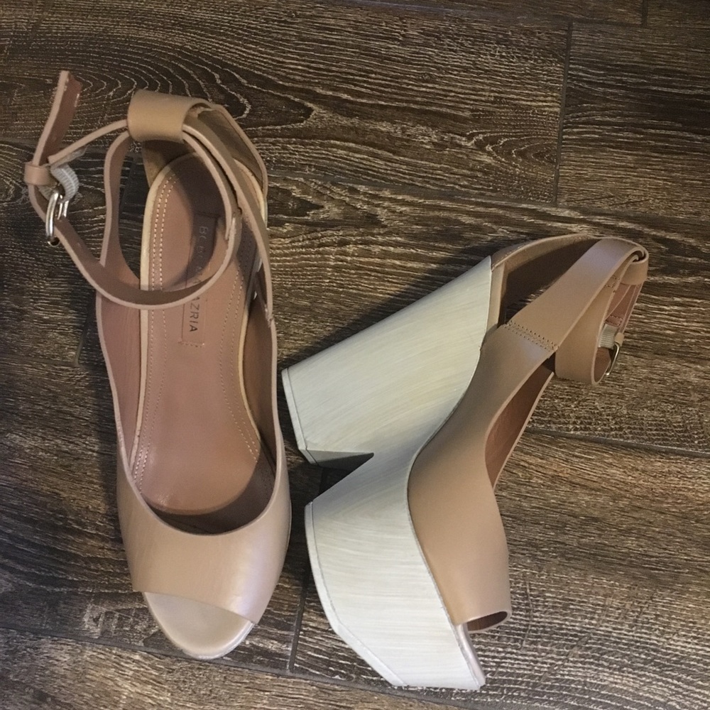BCBGMaxAzria Tan Platform Sandals